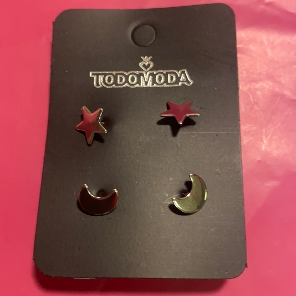 3/$20.  Two pairs Todomoda Earrings Celestial Dainty Fairycore